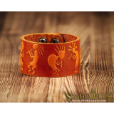 Genuine Leather Bracelet Cuff Wristband People  Carving Leather 